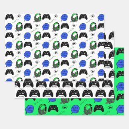ゲームをテーマにした誕生日 ラッピングペーパーシート