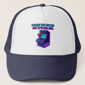 ゲームをポーズ? 無理! オンラインプレイ中 Tシャツ キャップ