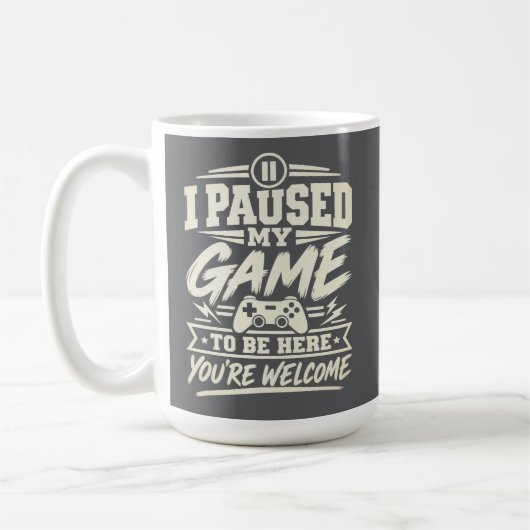 ゲームを一時停止した名言 コーヒーマグカップ (左)