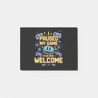 ゲームを一時停止してここにいます ようこそ ゲーマー ギフト ポストイット