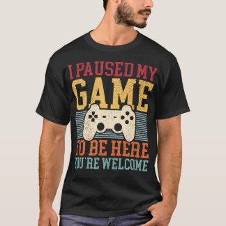 ゲームを一時停止してここにいる 面白いビデオゲーム メンズB Tシャツ
