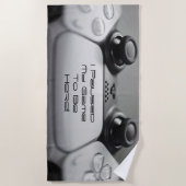 「ゲームを一時停止してここに来た」ゲーム誕生日 ビーチタオル (正面)