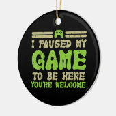ゲームを一時停止してビデオおもしろいゲーマー セラミックオーナメント (左)