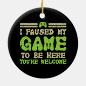 ゲームを一時停止してビデオおもしろいゲーマー セラミックオーナメント (裏面)