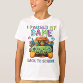 ゲームを一時停止して移動新学期 Tシャツ (正面)