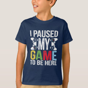 ゲームを一時停止し、ここにユーモアのビデオゲおもしろいームに Tシャツ