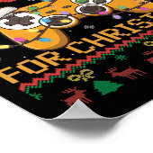 ゲームを一時停止クリスマスゲーマークリスマスコントローラーの男性 ポスター (角)