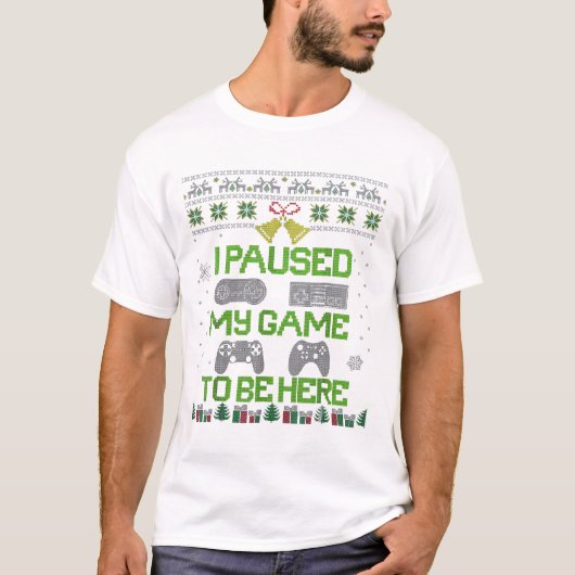 ゲームを中断してゲーマー・クリスマスに来た Tシャツ (正面)