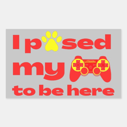 ゲームを中断してゲームに参加おもしろいした 長方形シール (正面)