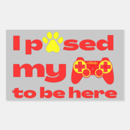 ゲームを中断してゲームに参加おもしろいした 長方形シール
