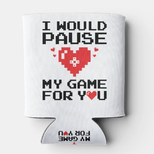 ゲームを中断してゲームハート 缶クーラー (裏面)