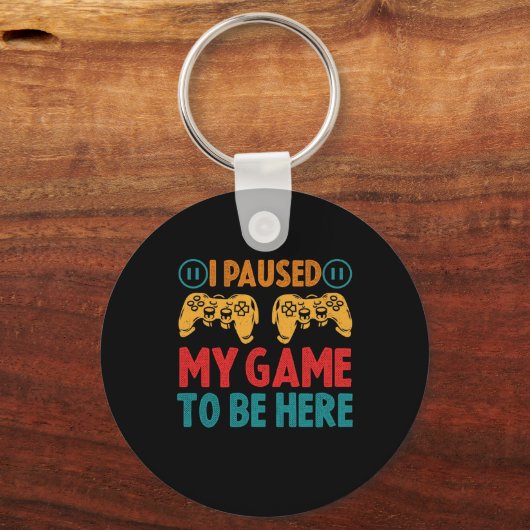ゲームを中断して皮肉を込めおもしろいた キーホルダー (正面)