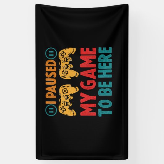 ゲームを中断して皮肉を込めおもしろいた 横断幕 (縦)