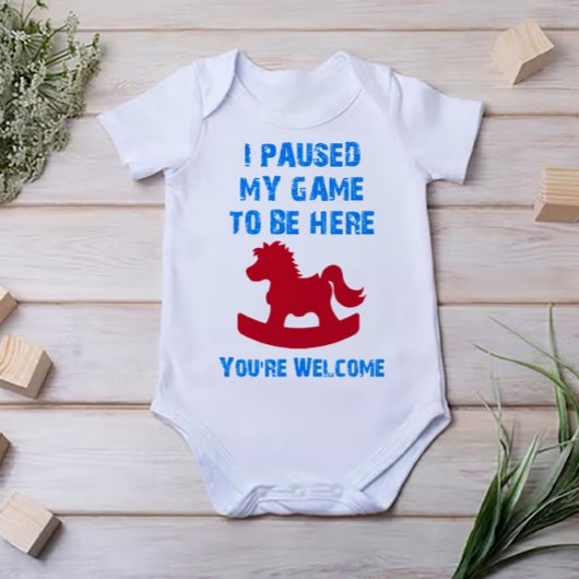ゲームを中断してTシャツを着た ベビーTシャツ