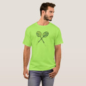 ゲームを制覇せよ: 超軽量バドミントンラケット Tシャツ (正面フル)