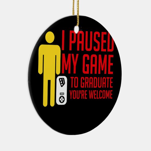 ゲームを止めてスティッキーマンゲーマーおもしろいを卒業した セラミックオーナメント (右)