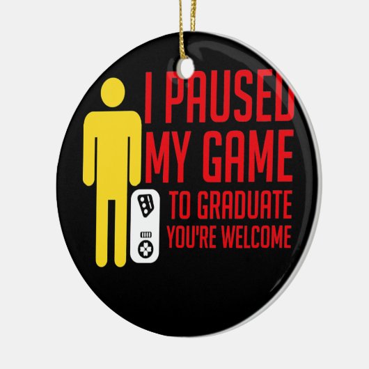 ゲームを止めてスティッキーマンゲーマーおもしろいを卒業した セラミックオーナメント (左)