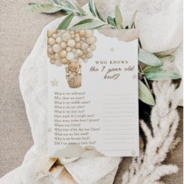 ゲームを知っているテディベア最初の誕生日最高の エンクロージャーカード