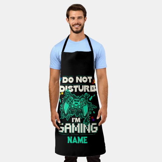 ゲームを邪魔しない,ビデオゲーマーギーク モダン エプロン (着用した状態)