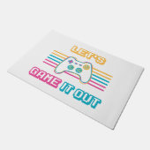 ゲームアウトしよう – レトロスタイル ドアマット (アングル)