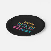 ゲームアウトしよう – レトロスタイル ペーパープレート (アングル)