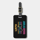 ゲームアウトしよう – レトロスタイル ラゲッジタグ (正面縦)