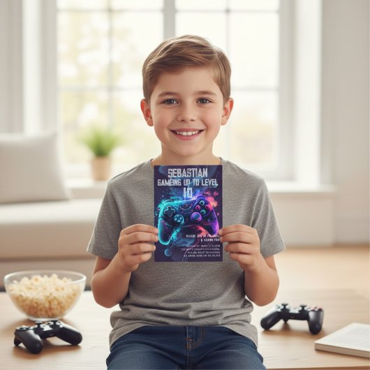 ゲームアップおもしろい誕生日 招待状