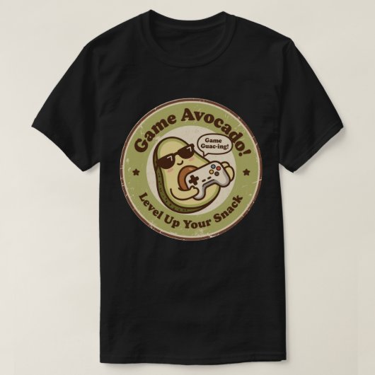 ゲームアボカド!おやつをレベルアップ Tシャツ (デザイン正面)