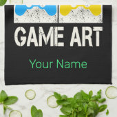 ゲームアートヴィンテージゲームパッドレトロコントローラゲーマー キッチンタオル (折り畳み)