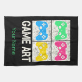 ゲームアートヴィンテージゲームパッドレトロコントローラゲーマー キッチンタオル (横)