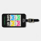 ゲームアートヴィンテージゲームパッドレトロコントローラゲーマー ラゲッジタグ (正面横)