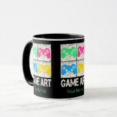ゲームアート ヴィンテージ ゲームパッド レトロ コントローラー ゲーマー マグカップ (正面左)