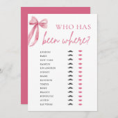 ゲームエレガントモダンで行ったピンクの弓 招待状 (正面/裏面)