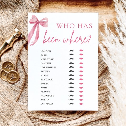 ゲームエレガントモダンで行ったピンクの弓 招待状