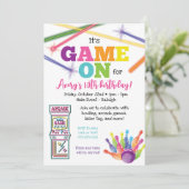 ゲームオンアーケードボーリングパーティの招待状 招待状 (スタンド正面)