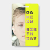 ゲームオンゲーマーパーソナライズされた誕生日レベルアップ バッジ (裏面)