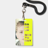 ゲームオンゲーマーパーソナライズされた誕生日レベルアップ バッジ (裏面（ネックストラップ付）)