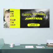 ゲームオンゲーマーパーソナライズされた誕生日レベルアップ 横断幕 (トレードショー)