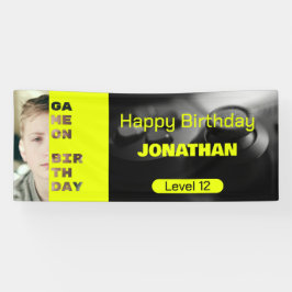 ゲームオンゲーマーパーソナライズされた誕生日レベルアップ 横断幕