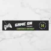 ゲームオンゲームネオン任意の年齢の誕生日パーティー ペットボトルラベル (シングルラベル)