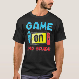 ゲームオンセカンドグレードゲームゲーマー新学期スタッド Tシャツ