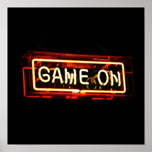 ゲームオンネオンサインスポーツゲーミングゲーマー ポスター