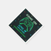 ゲームオンネオンビデオゲーム子供の誕生日ナプキンス スタンダードカクテルナプキン (角)