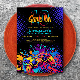 ゲームオンビデオゲームコントローラ誕生日 招待状