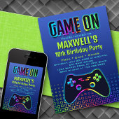 ゲームオンビデオゲーム海軍誕生日 招待状