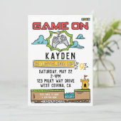 ゲームオンビデオゲーム誕生日招待状 招待状 (スタンド正面)