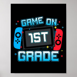 ゲームオンファーストグレードゲーマー新学期ボーイズキッズ ポスター