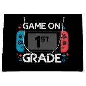 ゲームオンファーストグレード新学期ゲーマーおもしろい ラージペーパーバッグ (正面)