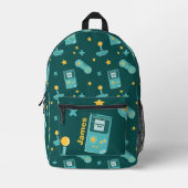 ゲームオンレトロヴィンテージビデオゲームパターン プリントバックパック (正面)