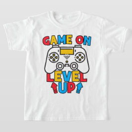 ゲームオンレベルアップおもしろい誕生日ボーイゲーム愛好家 Tシャツ